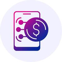 USD Dollar in Mobile Icon Minimal Gradient Style vector