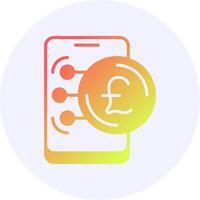 British Pound Sterling in Mobile Icon Minimal Gradient Style vector
