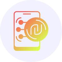 Israeli Shekel in Mobile Icon Minimal Gradient Style vector