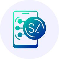 Peruvian Sol in Mobile Icon Minimal Gradient Style vector