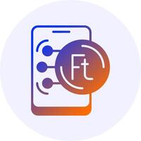 Hungarian Forint in Mobile Icon Minimal Gradient Style vector