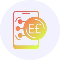 Egypt Currency in Mobile Icon Minimal Gradient Style vector