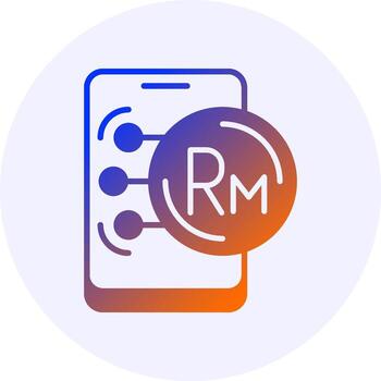 Malaysia Ringgit in Mobile Icon Minimal Gradient Style vector