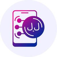 Lebanese Pound in Mobile Icon Minimal Gradient Style vector