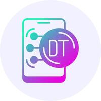 Tunisian Dinar in Mobile Icon Minimal Gradient Style vector