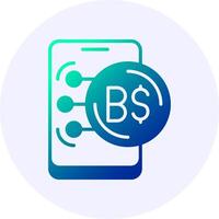 Brunei Dollar in Mobile Icon Minimal Gradient Style vector