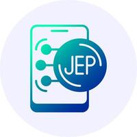 Jersey Pound in Mobile Icon Minimal Gradient Style vector