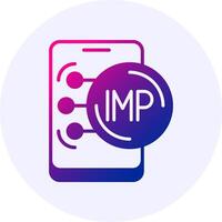 Isle of Man Pound in Mobile Icon Minimal Gradient Style vector