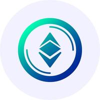 Ethereum Coin Icon Minimal Gradient Style vector