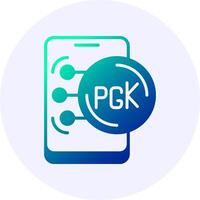 Papua New Guinean Kina in Mobile Icon Minimal Gradient Style vector