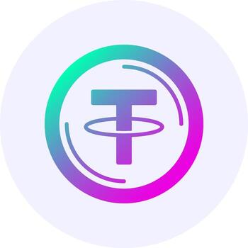 Tether Icon Minimal Gradient Style vector