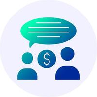 Collective Bargaining Icon Minimal Gradient Style vector