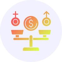 Equal Pay Icon Minimal Gradient Style vector