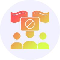 Union Rally Icon Minimal Gradient Style vector