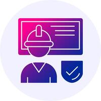 Work Safety Training Icon Minimal Gradient Style vector