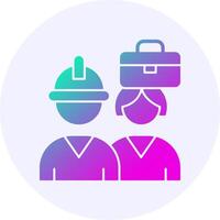 Diverse Work Environment Icon Minimal Gradient Style vector