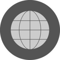 Global Solid Grey Minimal Circle Icon vector