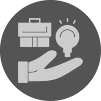 Idea Solid Grey Minimal Circle Icon vector