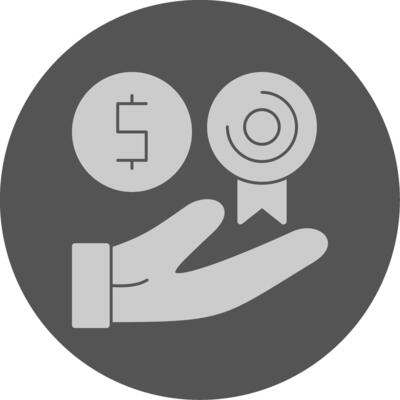 Achievement Solid Grey Minimal Circle Icon