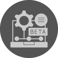 Beta Solid Grey Minimal Circle Icon vector