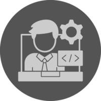 Programmer Solid Grey Minimal Circle Icon vector
