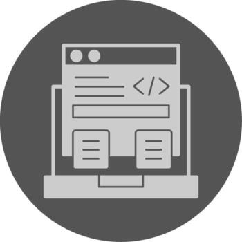 Code Framework Solid Grey Minimal Circle Icon vector