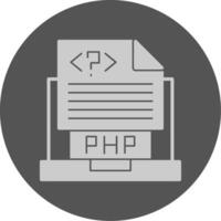 Php File Solid Grey Minimal Circle Icon vector