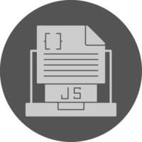 Javascript File Solid Grey Minimal Circle Icon vector