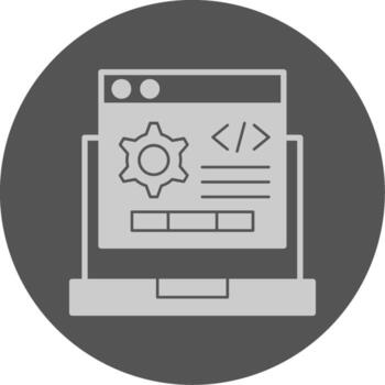 código ajuste sólido gris mínimo circulo icono vector