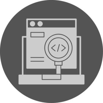 Code Testing Solid Grey Minimal Circle Icon vector