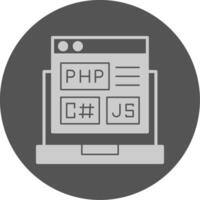 Coding Language Solid Grey Minimal Circle Icon vector