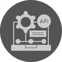 API Solid Grey Minimal Circle Icon vector