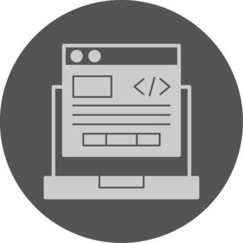 programación sólido gris mínimo circulo icono vector