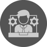 Collaboration Solid Grey Minimal Icon vector
