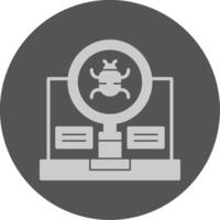 Search Bug Solid Grey Minimal Circle Icon vector