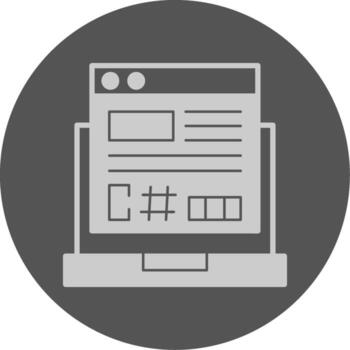 C Sharp Solid Grey Minimal Circle Icon vector