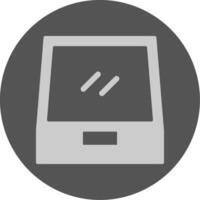 File Drawer Solid Grey Minimal Circle Icon vector