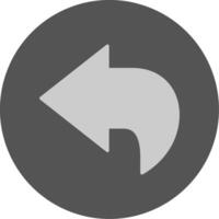 Undo Solid Grey Minimal Circle Icon vector