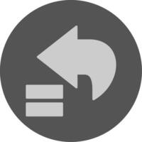 Backward Solid Grey Minimal Circle Icon vector