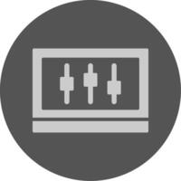Setting Solid Grey Minimal Circle Icon vector