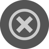 Crossmark Solid Grey Minimal Circle Icon vector
