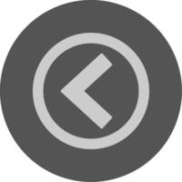 Chevron Backward Solid Grey Minimal Circle Icon vector
