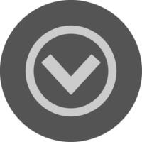 Chevron Down Solid Grey Minimal Circle Icon vector