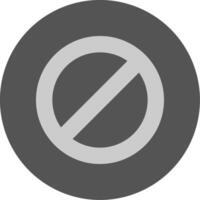 Banned Solid Grey Minimal Circle Icon vector