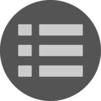 Menu Solid Grey Minimal Circle Icon Design vector