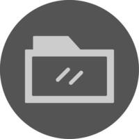 Folder Solid Grey Minimal Circle Icon vector