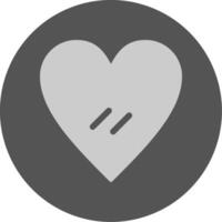 Heart Solid Grey Minimal Circle Icon vector