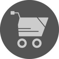 Cart Solid Grey Minimal Circle Icon Design vector