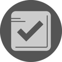 Checkmark Solid Grey Minimal Circle Icon vector