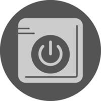 Power Solid Grey Minimal Circle Icon vector